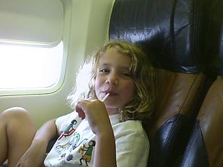 Samantha on plane